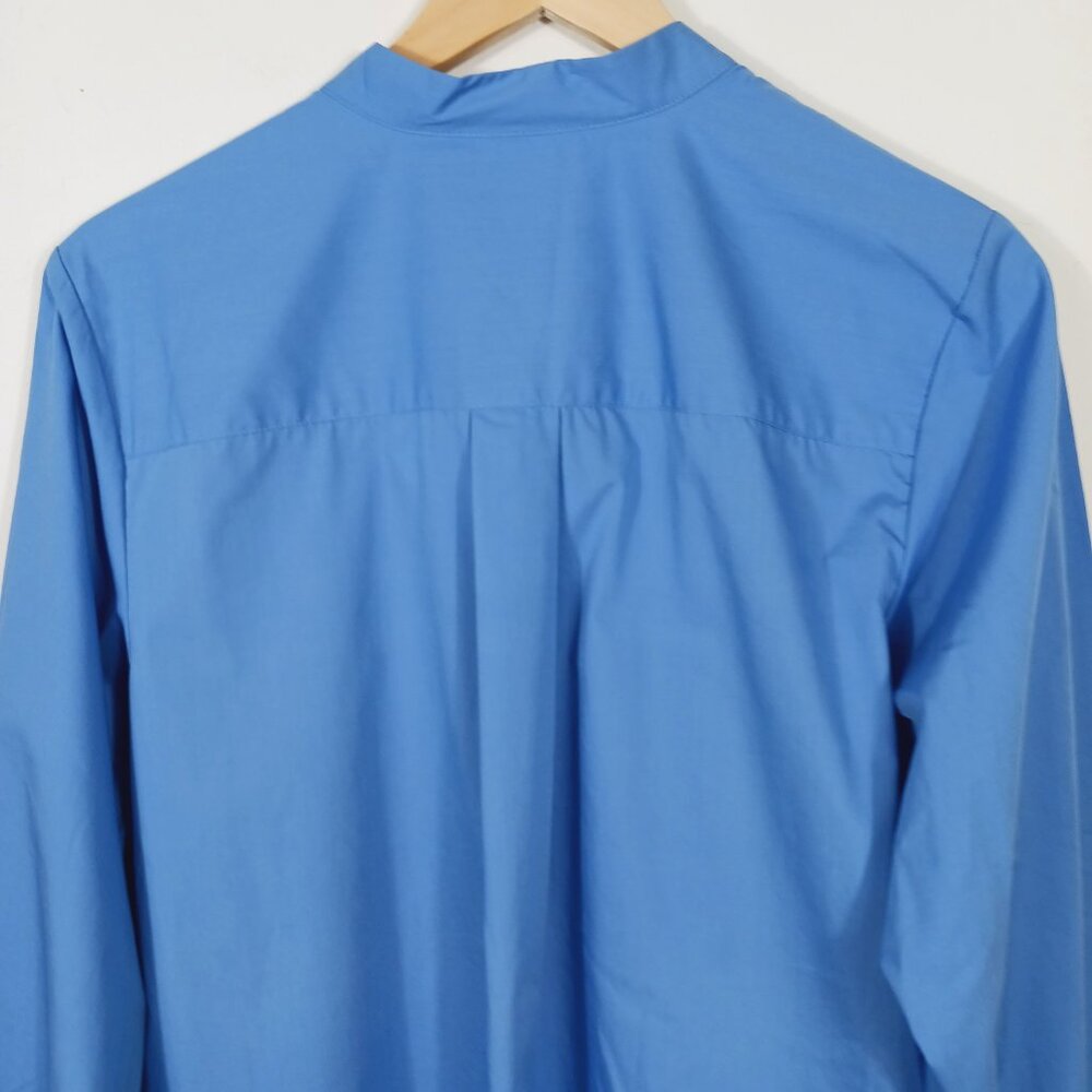 Bob Mackie NWT, Size Med., Blue, Button Down Shirt W/ Sequins & Mandarin Collar - Picture 6 of 16